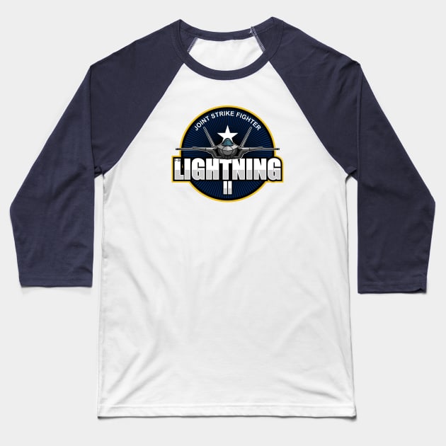 F-35 Lightning 2 Patch Baseball T-Shirt by TCP